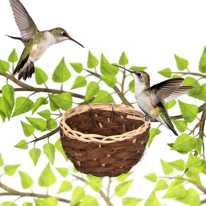 Hand Woven Bird Nest for Outdoors Hummingbird House Hanging Bird House Bird Cage Resting Place Wall-Mounted Outdoor Birdhouse