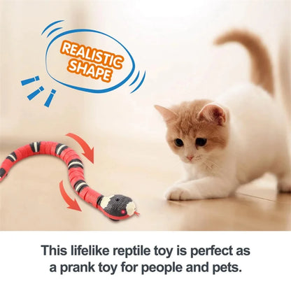 Juguete inteligente para gatos con inducción, simulación de serpiente, accesorios para rascar, broma divertida, juguetes interactivos para niños, regalo para niños
