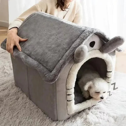 Casa para Mascotas Todas las Estaciones – Cama Suave y Lavable con Cojín Removible