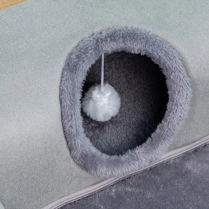 Túnel para gatos de interior, camas extraíbles, lavables, cueva para gatos en forma de U, suministros para mascotas, sofá de temporada con pelota de peluche.