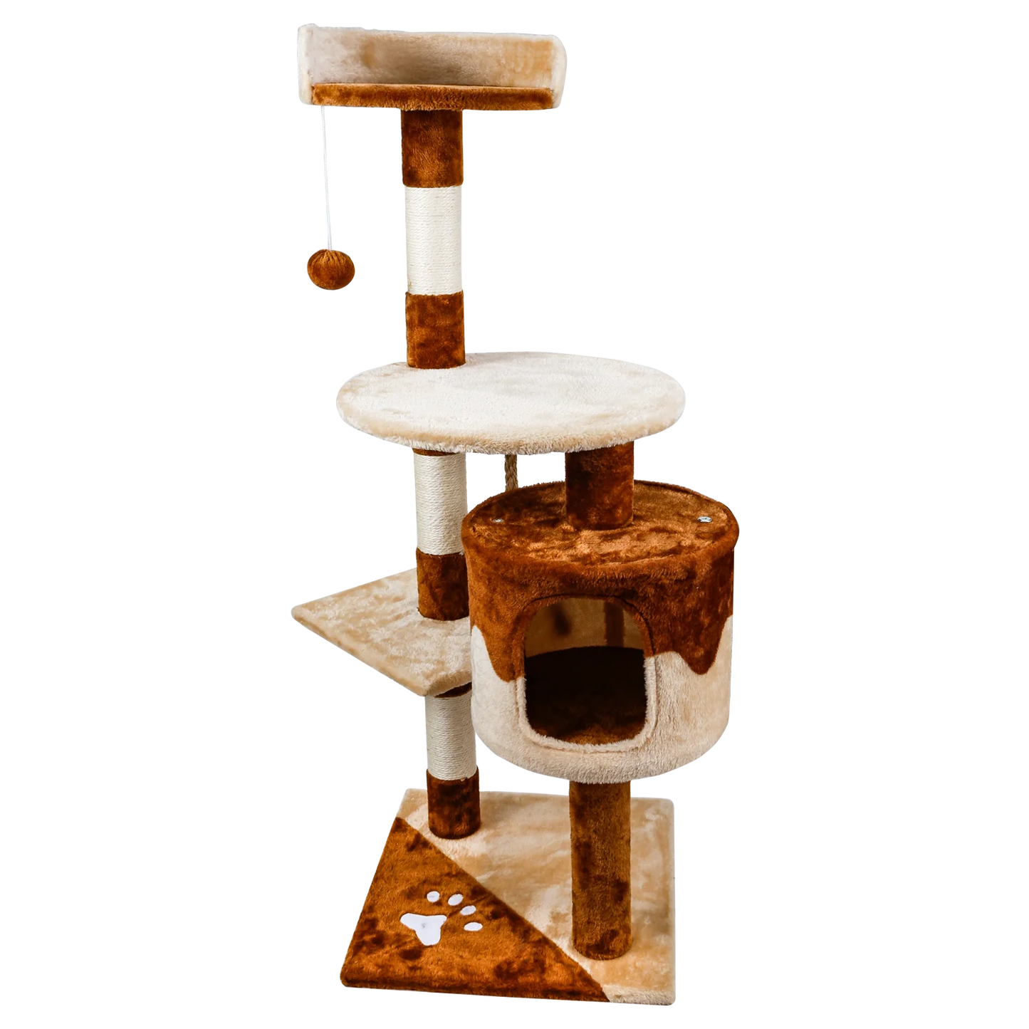 Árbol rascador para gatos, poste rascador para gatos. Medidas: 60 x 56,5 x 111,5 cm. Color: beige/marrón.