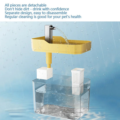 Fuente de agua automática para gatos de 1,5 l con bomba silenciosa, dispensador de agua para perros, USB, anti-quemaduras, fuente para mascotas, fuente para gatos de interior