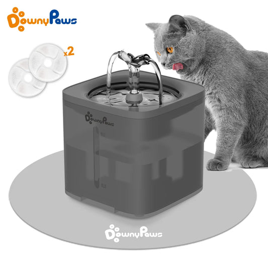 Fuente de agua automática de 2 l para gatos, dispensador con filtro, bebedero inteligente, tazón de agua para gatitos, cachorros y perros.