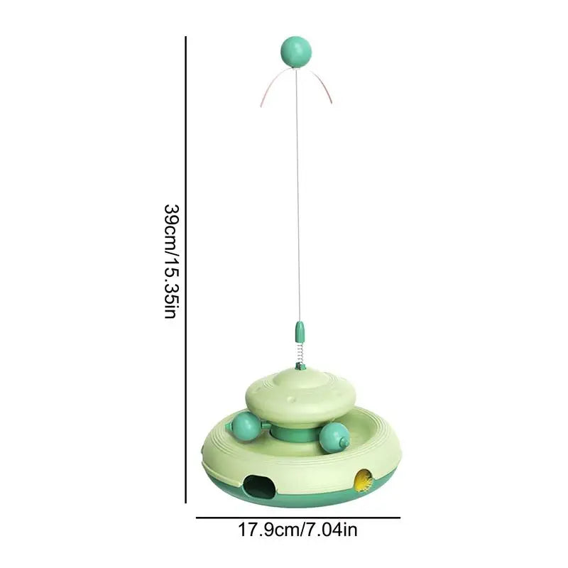 Juguete automático para gatos con pista de pelota, no necesita pilas, estimulación mental, emocionantes suministros para mascotas, varita para buscar agujeros