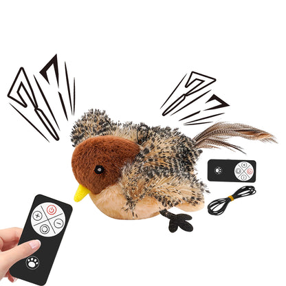 Juguete de pájaro cantor simulado con control remoto, juguete de peluche para gato, juguete interactivo con plumas para gato y pájaro, Melodys Chaser para gatitos.