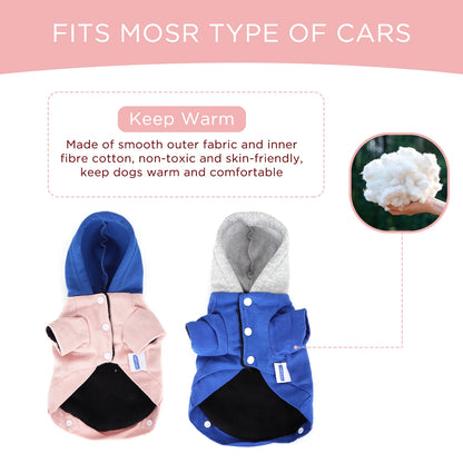 Sudadera con capucha cálida para perros pequeños, gatos y perros, ropa de invierno, abrigo para cachorros, chaqueta rosa