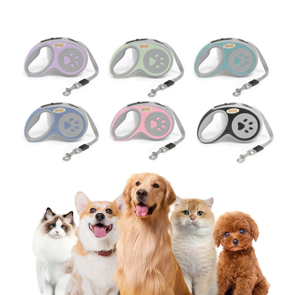 3m 5m Nylon Automatic Dog Leash Retractable Durable Cat Lead Extending Puppy Walking Running Traction Roulette for Small Dogs