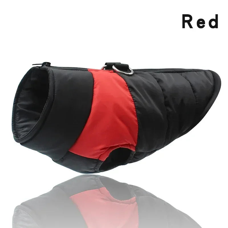 Chaleco impermeable para perros y cachorros, ropa cálida de invierno para perros, chaleco acolchado con cremallera trasera, abrigo para perros pequeños, medianos y grandes.