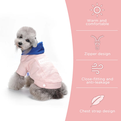 Sudadera con capucha cálida para perros pequeños, gatos y perros, ropa de invierno, abrigo para cachorros, chaqueta rosa