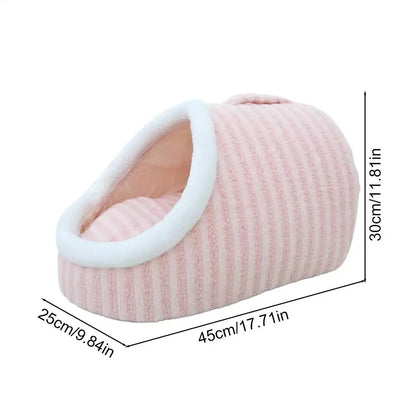 Cueva para gatos de interior, cama cueva para gatos medianos y grandes, cómoda pantufla para mascotas de interior, acogedora cama escondida para mascotas, linda cama cubierta para gatos con