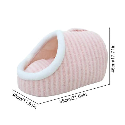 Cueva para gatos de interior, cama cueva para gatos medianos y grandes, cómoda pantufla para mascotas de interior, acogedora cama escondida para mascotas, linda cama cubierta para gatos con