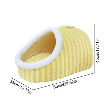 Cueva para gatos de interior, cama cueva para gatos medianos y grandes, cómoda pantufla para mascotas de interior, acogedora cama escondida para mascotas, linda cama cubierta para gatos con