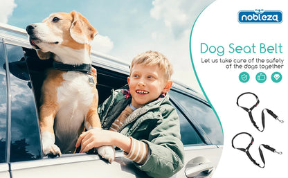 Cinturón de seguridad para coche para perros (2 unidades), arnés para perros con elástico reflectante.