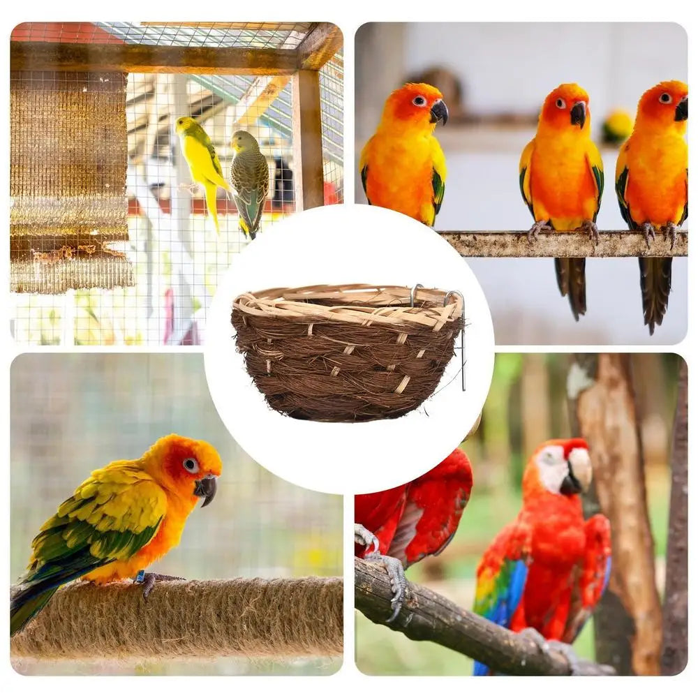 Hand Woven Bird Nest for Outdoors Hummingbird House Hanging Bird House Bird Cage Resting Place Wall-Mounted Outdoor Birdhouse