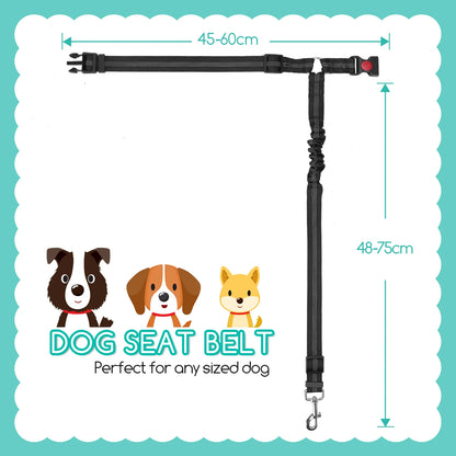 Cinturón de seguridad para coche para perros (2 unidades), arnés para perros con elástico reflectante.