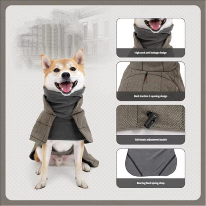 Chaqueta de lujo de diseño, impermeable, ajustable, estilo británico, traje para perro.