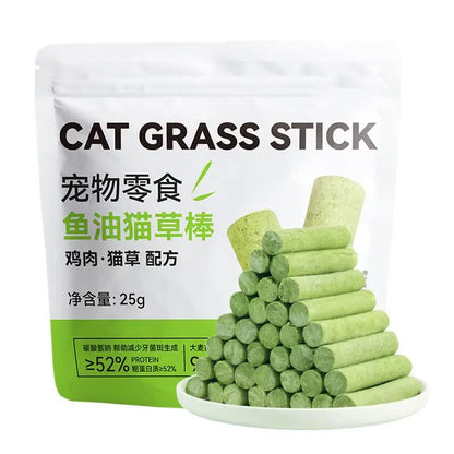 Juguete masticable para gatos para limpiar los dientes, palo de hierba para gatos al aire libre, palo para limpiar la dentición, palo masticable para eliminar bolas de pelo, hierba masticable para gatos