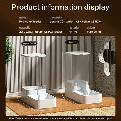 Comedero y dispensador de agua automático para gatos con recipiente de almacenamiento de alimentos por gravedad para gatos y perros