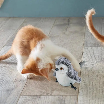 Pájaro volador con plumas de hierba gatera, realista, interactivo, suave y acogedor, para todas las razas.