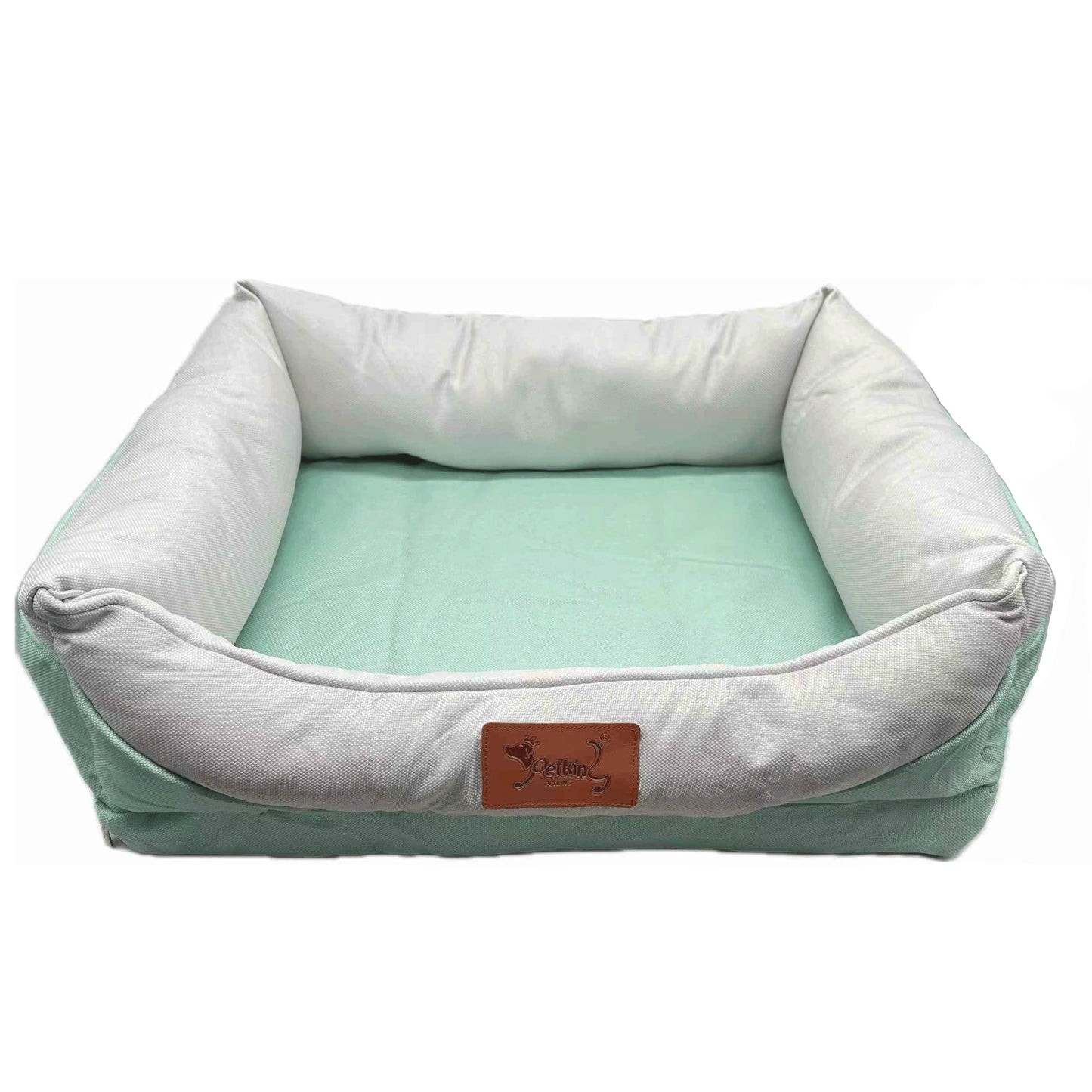 Cama para Perros y Gatos con Base Acolchada – Fibra Hueca y Espuma, Diseño Elegante en Colores Pastel de Primavera