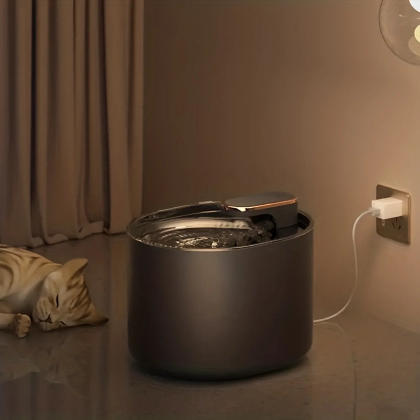 Dispensador de agua silencioso para mascotas: fuente automática para gatos con alimentación USB, funcionamiento seguro, circulación continua para un agua fresca.