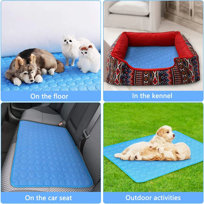 Alfombrilla Refrescante para Perros y Gatos – Manta Transpirable de Verano Lavable para Coche, Sofá o Suelo