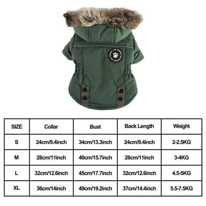 Chaqueta con capucha para perros y gatos, ropa para mascotas, ropa abrigada para perros pequeños, abrigo grueso y acolchado de invierno, chaleco, ropa para perros