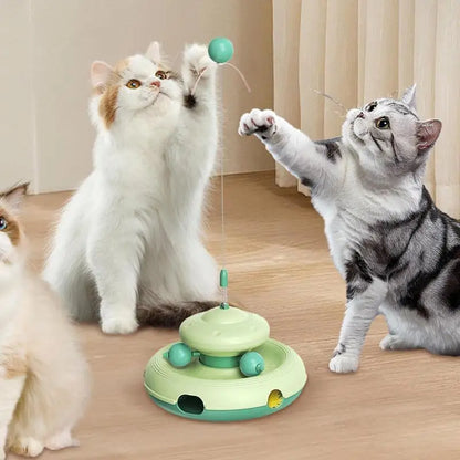 Juguete automático para gatos con pista de pelota, no necesita pilas, estimulación mental, emocionantes suministros para mascotas, varita para buscar agujeros