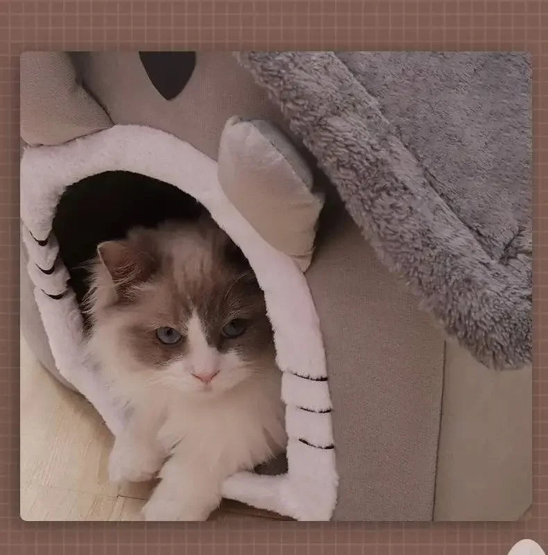 Casa para Mascotas Todas las Estaciones – Cama Suave y Lavable con Cojín Removible