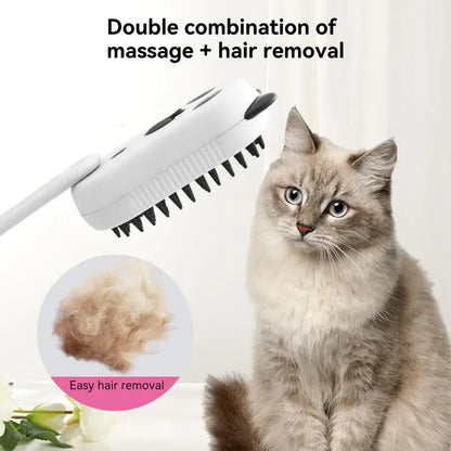 Cepillo de vapor peines para gatos con spray de vapor, suministros para mascotas, herramienta de aseo con luz azul, alimentado por USB para el pelo de las mascotas