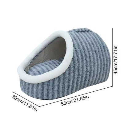 Cueva para gatos de interior, cama cueva para gatos medianos y grandes, cómoda pantufla para mascotas de interior, acogedora cama escondida para mascotas, linda cama cubierta para gatos con