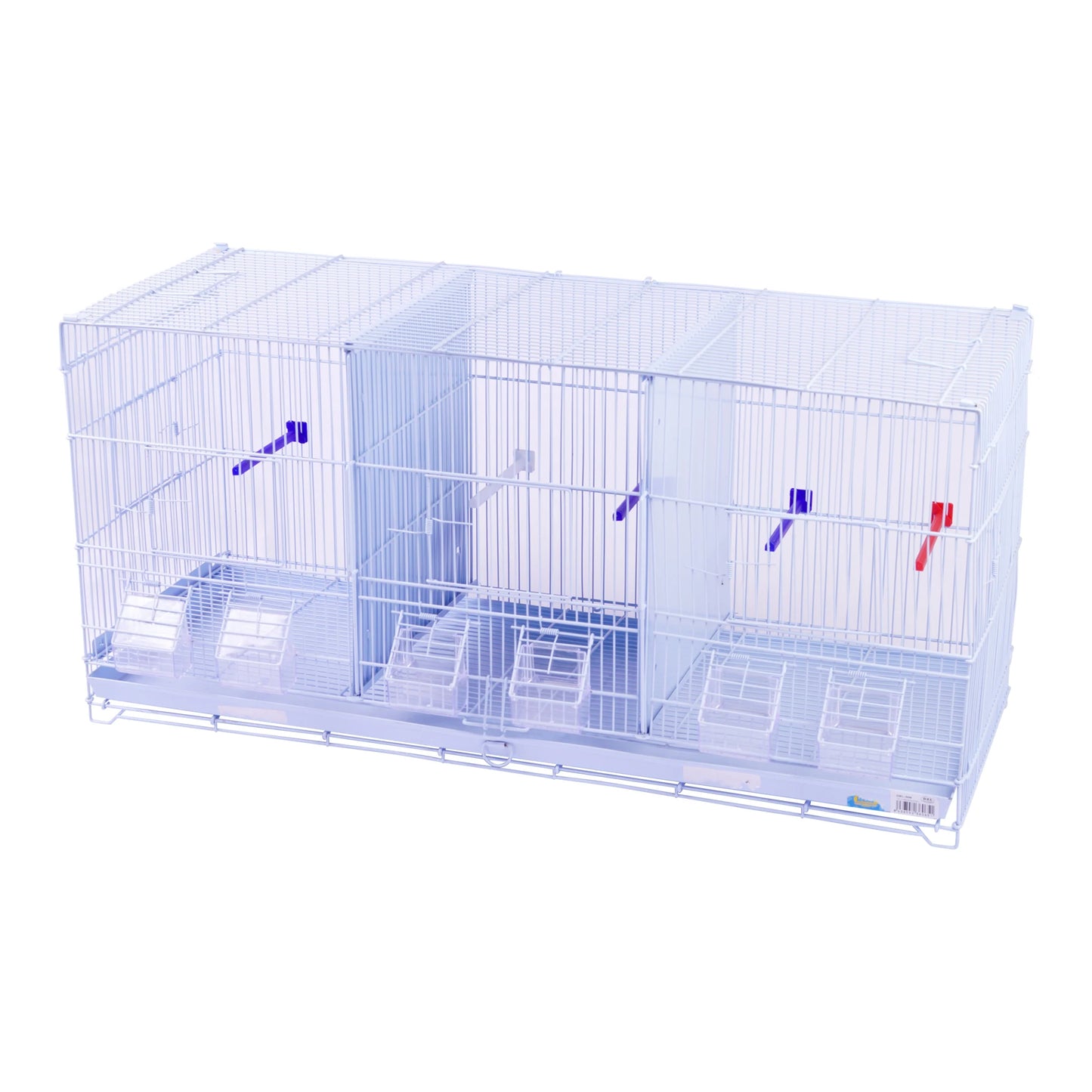 SMELL & SMILE Jaula de metal para aves grandes, medianas y pequeñas con separador central removible, bandeja extraíble, perchas y comederos incluidos. Disponible en 1, 2 o 3 niveles. Color blanco.