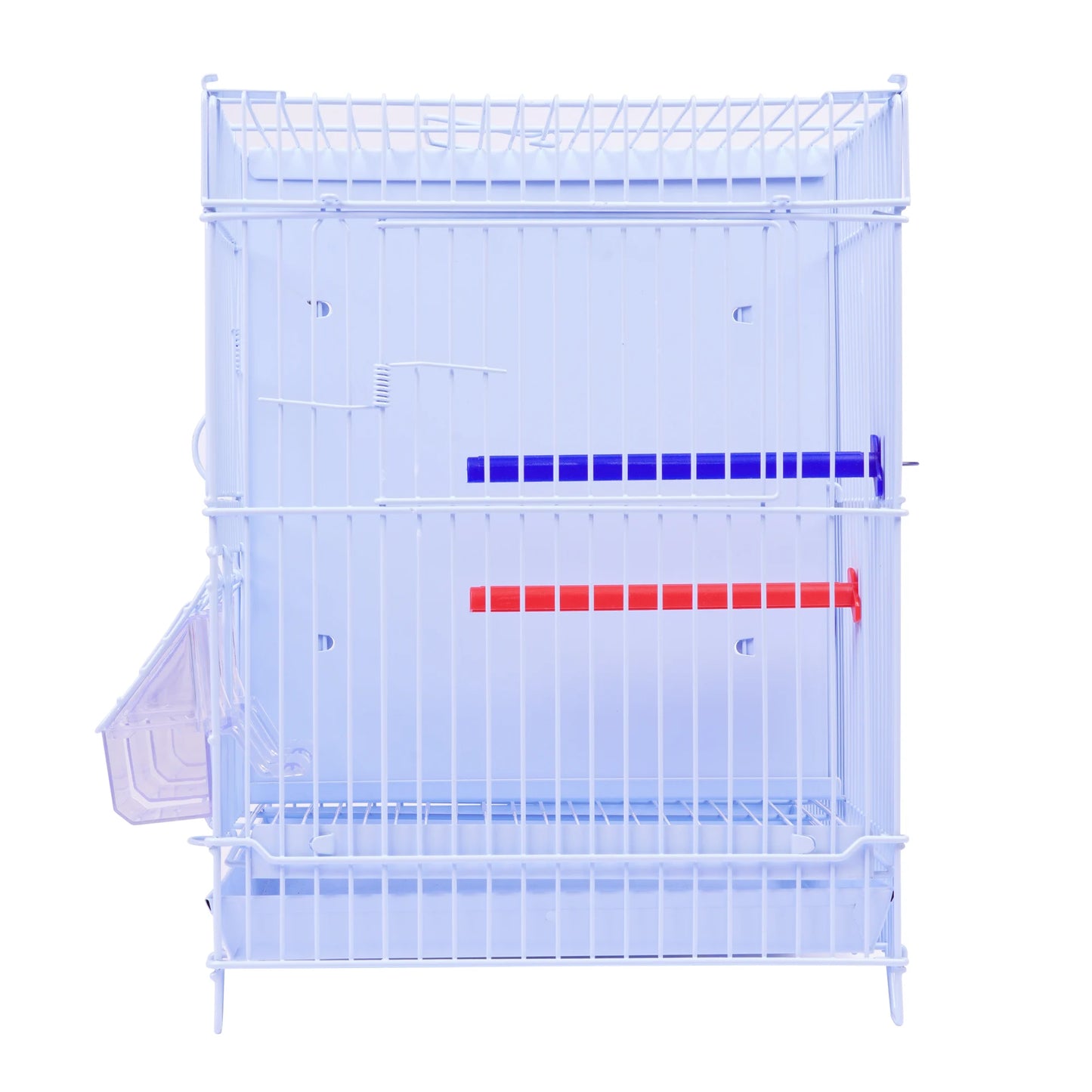 SMELL & SMILE Jaula de metal para aves grandes, medianas y pequeñas con separador central removible, bandeja extraíble, perchas y comederos incluidos. Disponible en 1, 2 o 3 niveles. Color blanco.