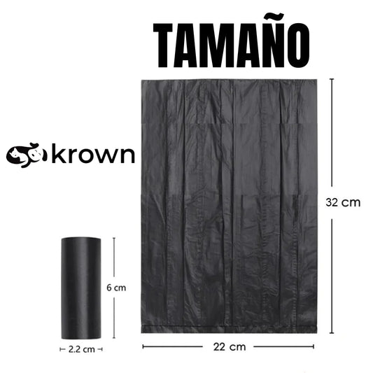 Krown - 150/300/600/900/1200/1500 Dog Poop Bags Multicolor or Black Poop Bag for Pet Dogs Black and Multicolor Bags for Pet Excrement Feces